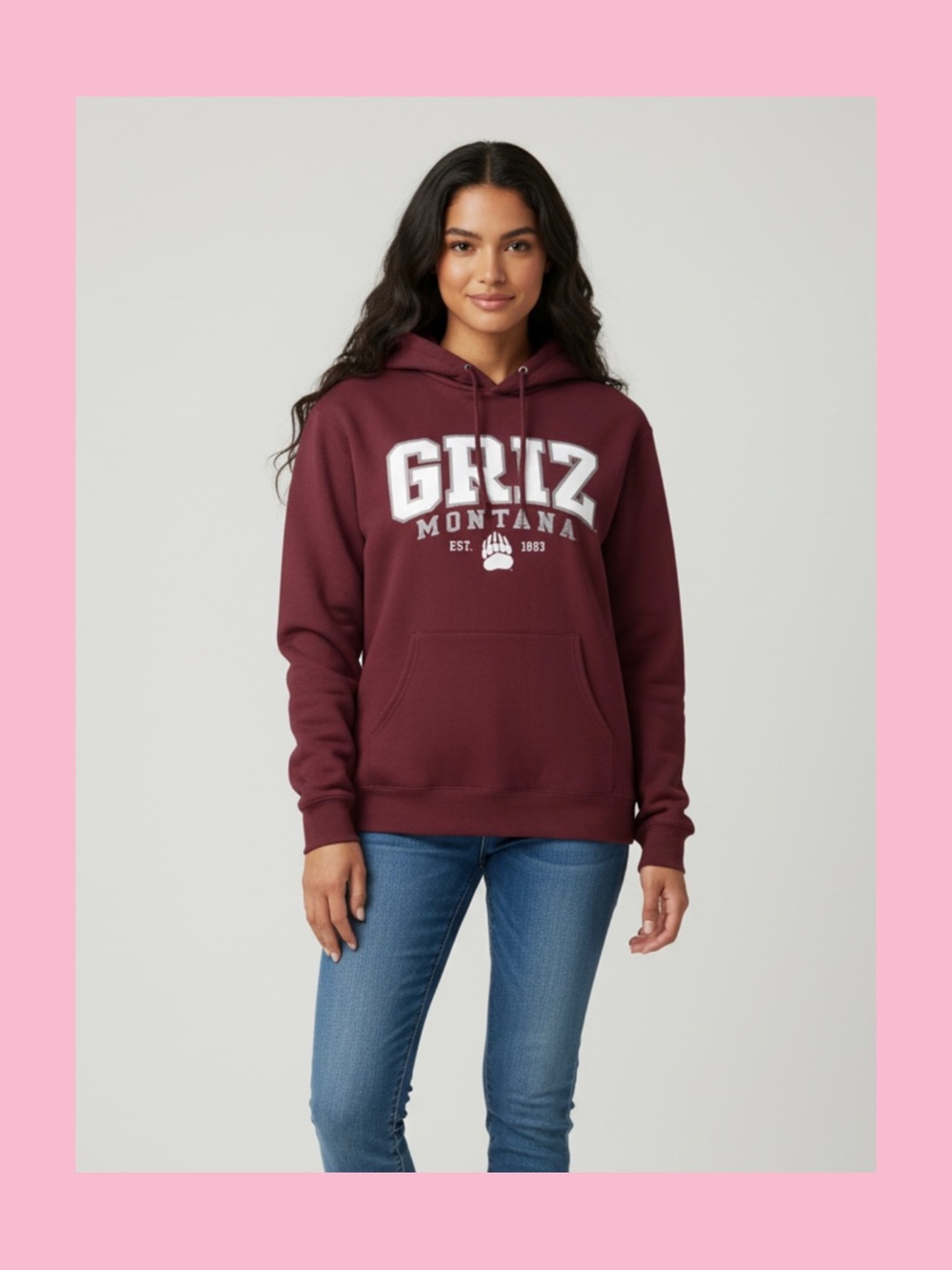 Champion Maroon GRIZ Montana Pullover Hoodie